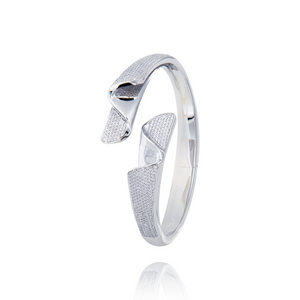 Bracelet Jonc UNASTORIA - Vague, Argent et Zircons (JO160128)