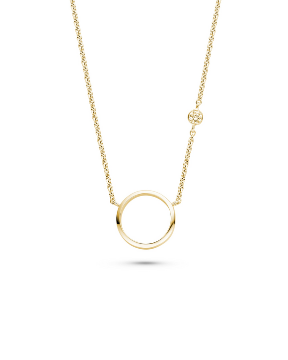 Collier FJF - Icon Circle II, Plaqué or et Zircons (FJF0010009Y)