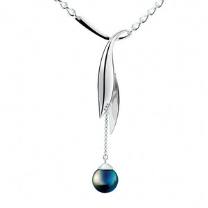 Collier Cravate IZA-B - Canopée, Argent, Diamants et Perles de Tahiti (CA-007-COL)