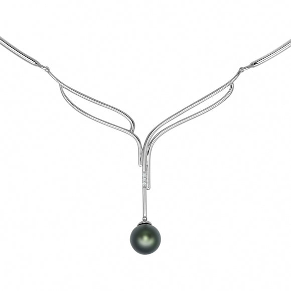 Collier IZA-B - Canopée, Argent, Diamants et Perles de Tahiti (FEZ19N003HP)