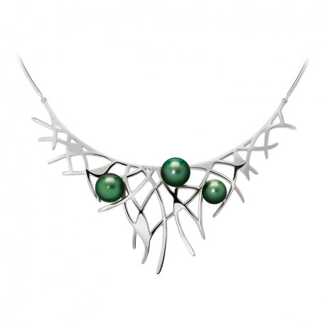 Collier rigide IZA-B - Corail, Argent, Diamant Perles de Tahiti (FEZ18N010HP)