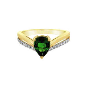 Bague Gringoire - Or Jaune, Diamants et Diopside (BF9888DIOPY)