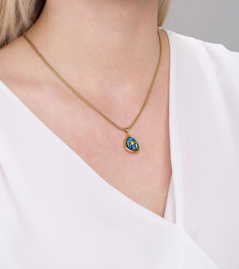 Collier Freywille - Pebble Vincent van Gogh , Plaqué or jaune (VG493PE1/403/45)