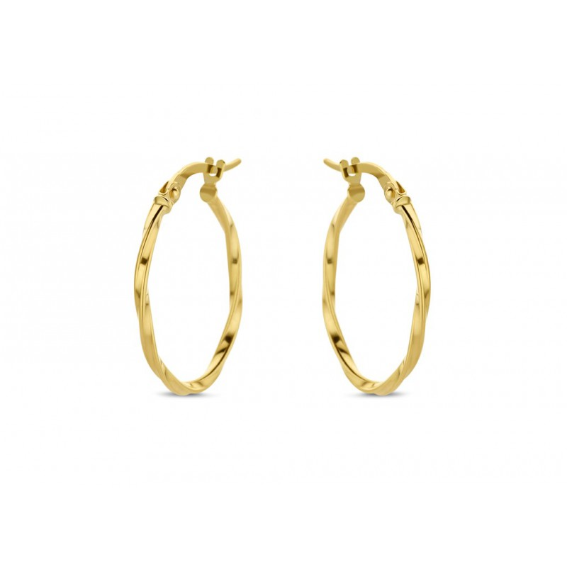Boucles d'oreilles créoles - Or Jaune 18k 24x13 mm (GO3037GE)