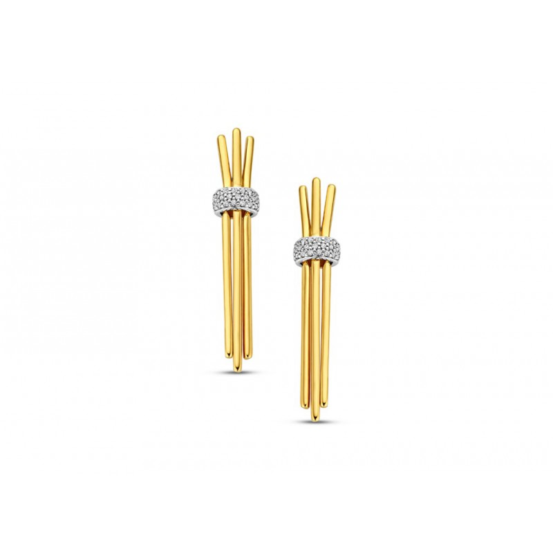 Boucles d'oreilles - Or Jaune et blanc, Diamants (GO3832BB)