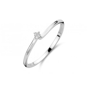 Bague solitaire - Or Blanc, Diamants (GR4191WB)