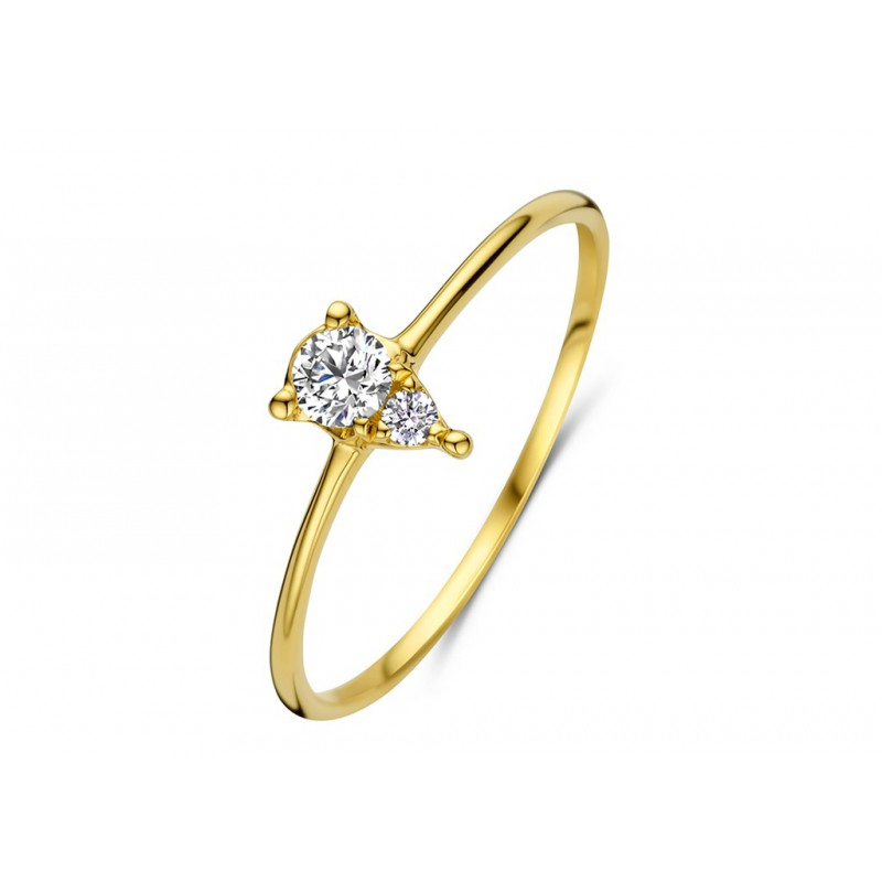 Bague avec motif poire - Or Jaune et Diamants (GR4781GB)