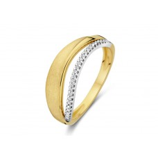 Bague avec motif - Or Jaune et Blanc, Diamants (GR4868BB)