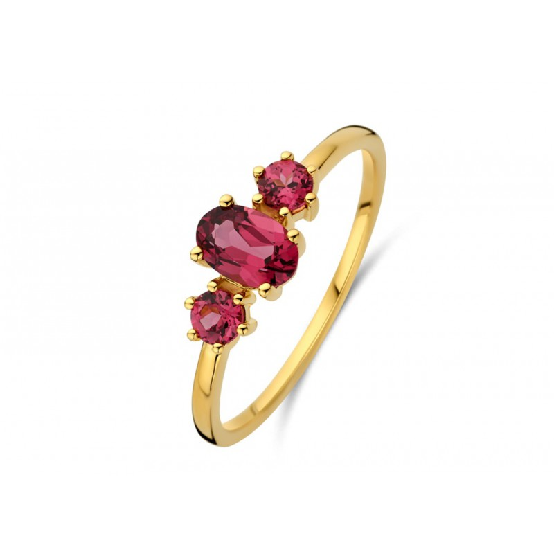 Bague avec motif - Or Jaune, Rhodolite (GR4982GRH)