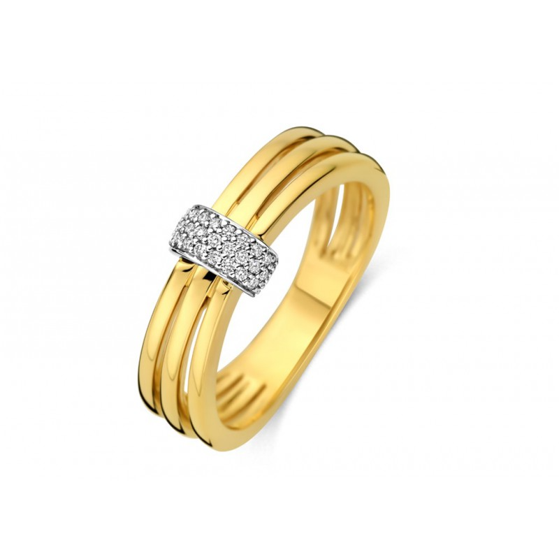 Bague Multifils - Or Jaune et Diamants (GR4995BB)