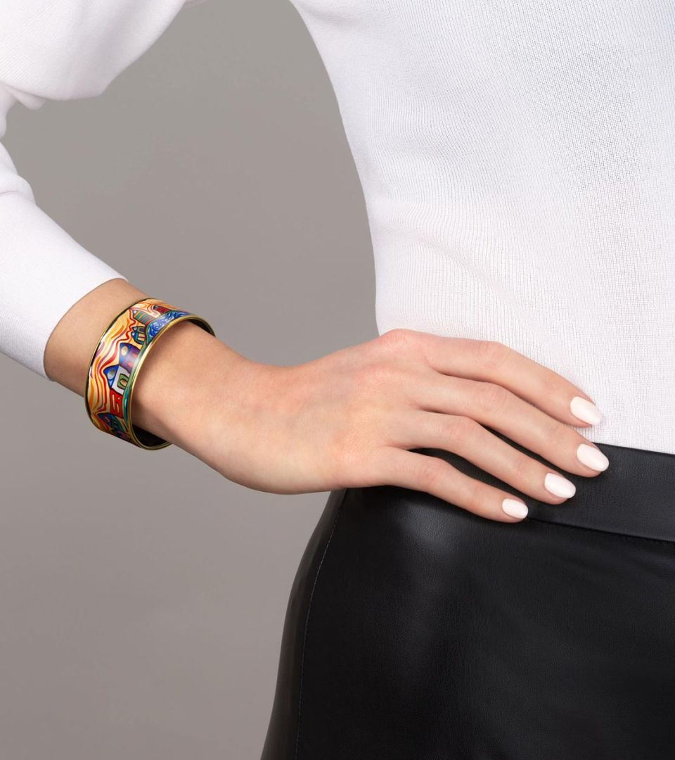 Bracelet Freywille - Donna Hundertwasser, Plaqué or jaune (HW462/11)