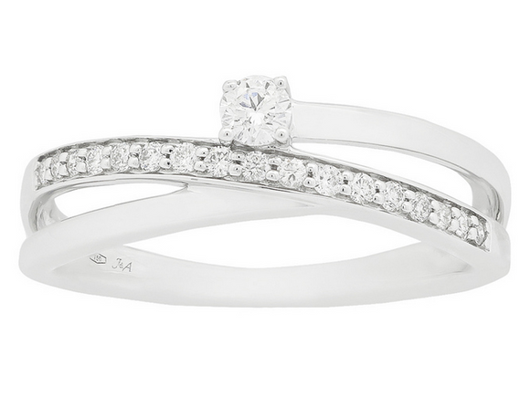 Bague avec motif - Or Blanc, Diamants (J&A6579)