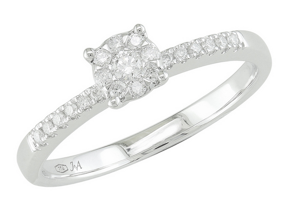 Bague avec motif - Or Blanc, Diamants (J&A6583)