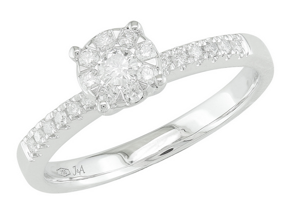 Bague avec motif - Or Blanc, Diamants (J&A6584)