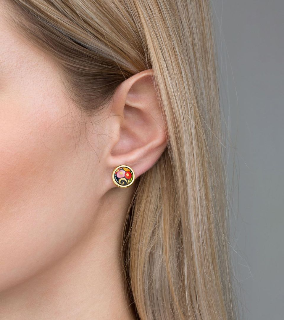 Boucles d'oreilles Freywille - Cabochon Country Wedding, Plaqué or et Émail (PR492C/101)