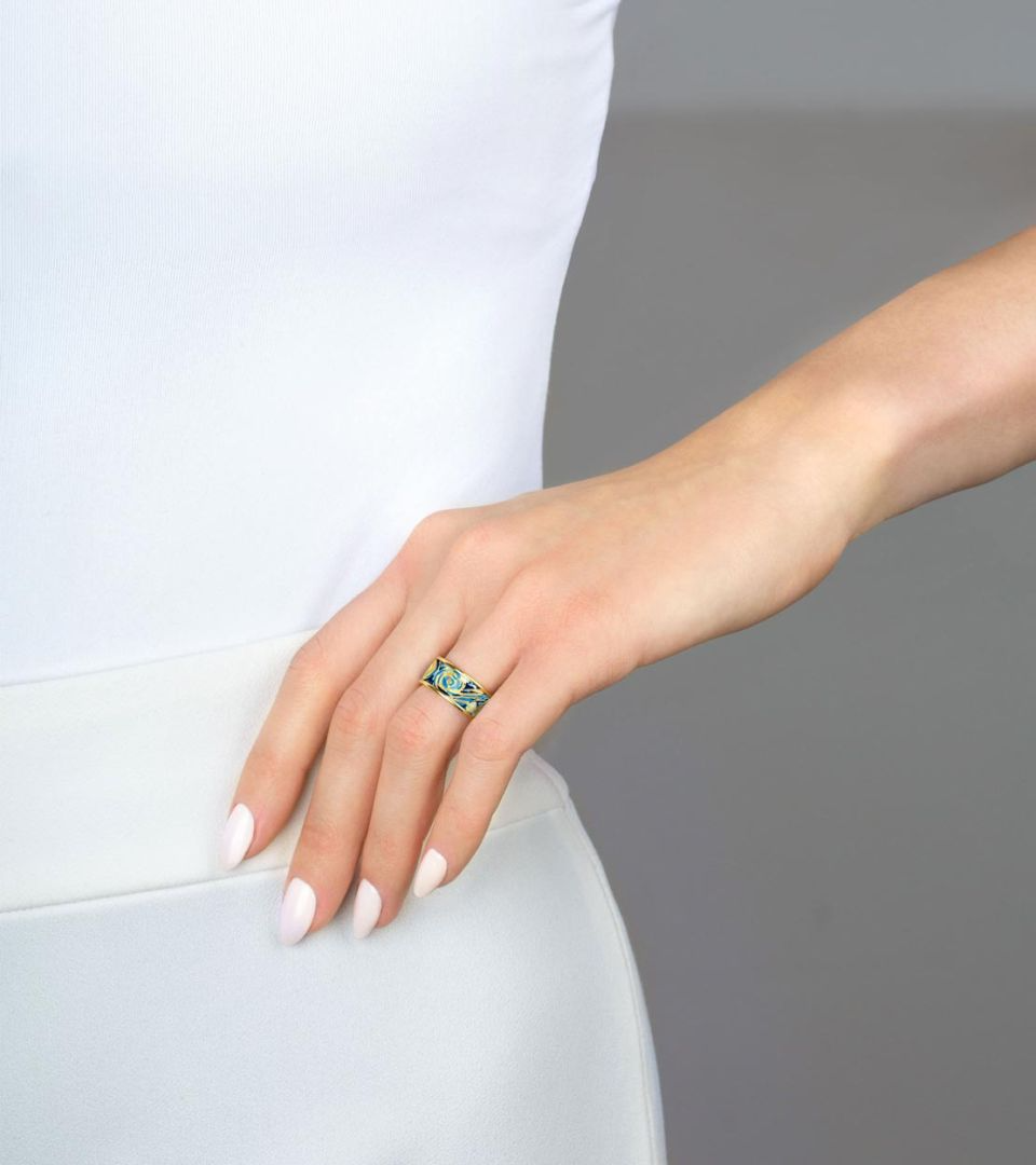 Bague Freywille - Miss Vincent van Gogh Éternité, Plaqué or jaune (VG412/73)