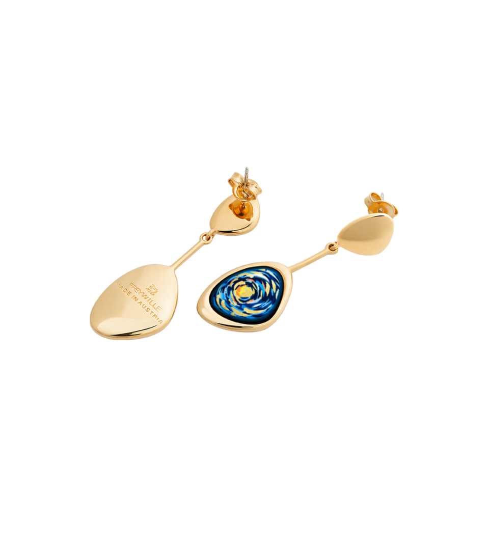 Boucles d'oreilles Freywille - Pebble Éternité Van Gogh, Plaqué or et Émail (VG492PE1/403)
