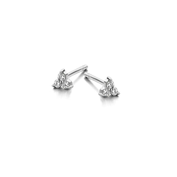 Boucles d'oreilles contre l'oreille - Or Blanc, Diamants (057084/A)