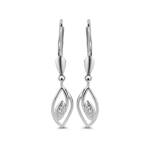 Boucles d'oreilles système - Or Blanc, Diamants (061219/A)