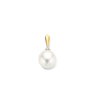 Pendentif perle - Or Jaune et Blanc, Perle et Diamants (064103/PA)