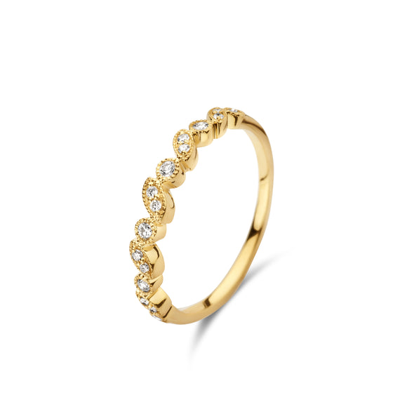Bague anneau simple - Or Jaune, Diamants (064321/A)