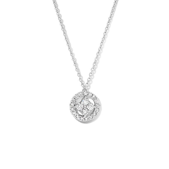 Collier avec motif - Or Blanc, Diamants (064335/A)
