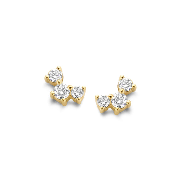 Boucles d'oreilles contre l'oreille - Or Jaune, Diamants (064413/A)