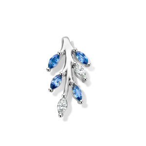 Pendentif avec motif - Or Blanc, Diamants et Saphir Bleus (064470/SA)