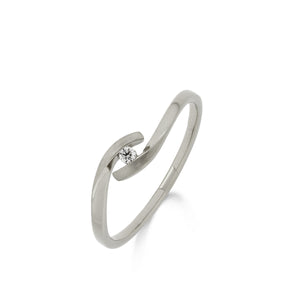 Bague solitaire - Or Blanc, Diamants (91GT26/A)