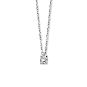 Collier solitaire - Or Blanc, Diamants (927535/A)