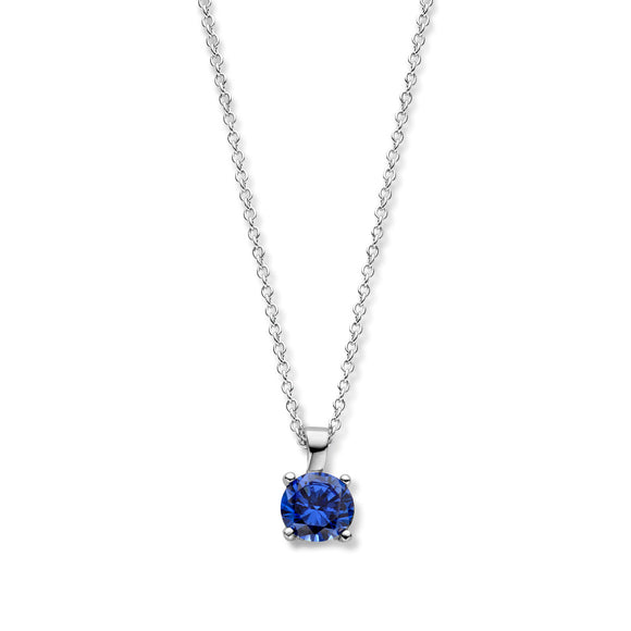 Collier Naiomy - Argent et pierre bleue (N3A59)