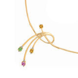 Collier Garel Baia - Or Jaune, Saphirs Multicolores et Diamants (45ZB06VJ)