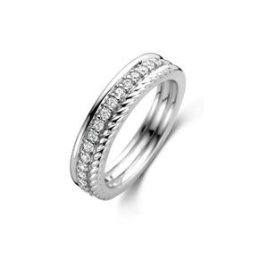 Bague TI SENTO - Argent, zircons (12282ZI)