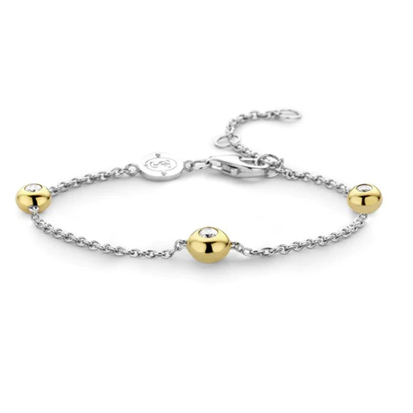 Bracelet TI SENTO - Argent bicolore doré, Zircons (2873ZY)