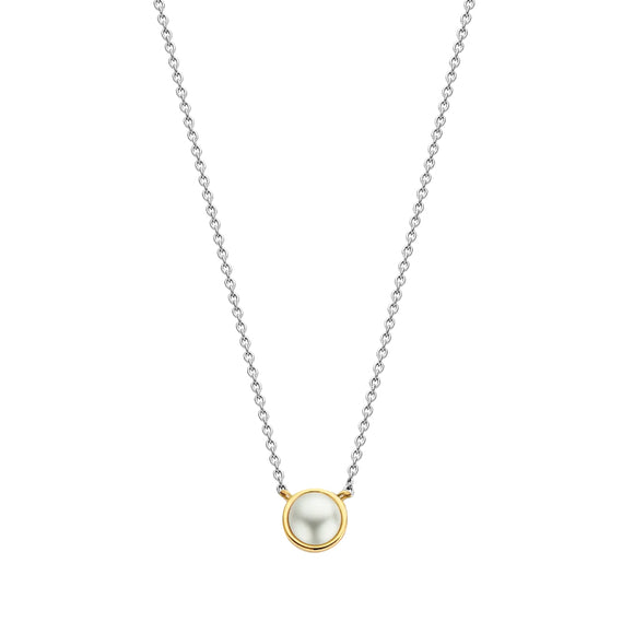 Collier TI SENTO - Argent Bicolore, perle (34007YP)